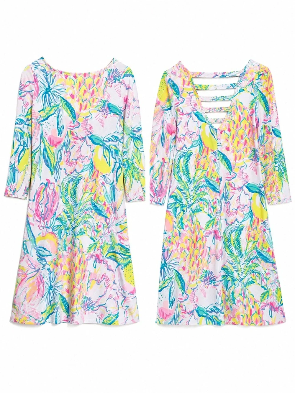 Lilly Pulitzer Ophelia Swing Dress Multi Fiesta Bamba Medium Lattice Back Dress - Picture 6 of 16
